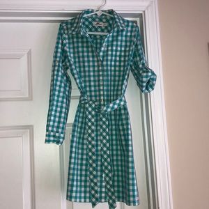 Vineyard Vines belted checked shirt dress